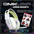 Wired Over-Ear Headphones with Foldable Stereo Bass and Built-in Mic White Tidesmit