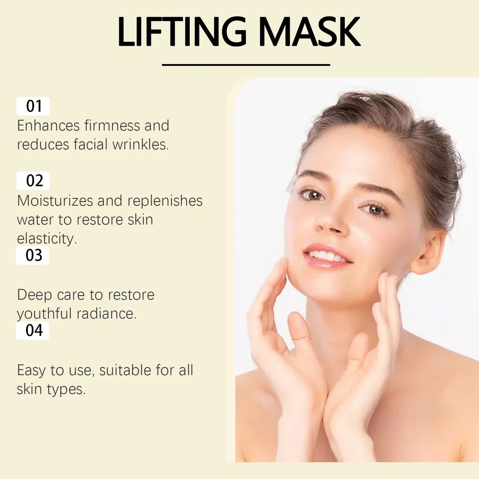 Tidesmit 24k Gold Collagen Chin Lifting Mask for V-shape face sculpting and double chin firming detail view