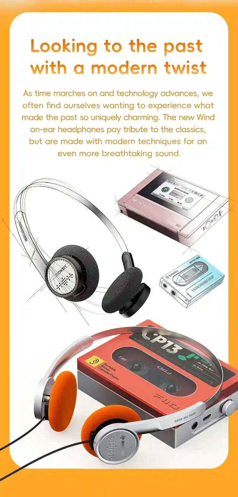 Wired On-Ear Headphones with Mic and 40mm Drivers - Tidesmit Tidesmit