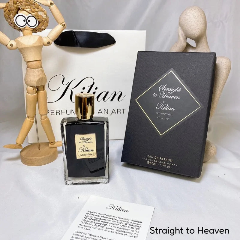 By Kilian Straight to Heaven White Cristal 50ml EDP. Woody, spicy unisex niche fragrance in a sleek glass bottle.