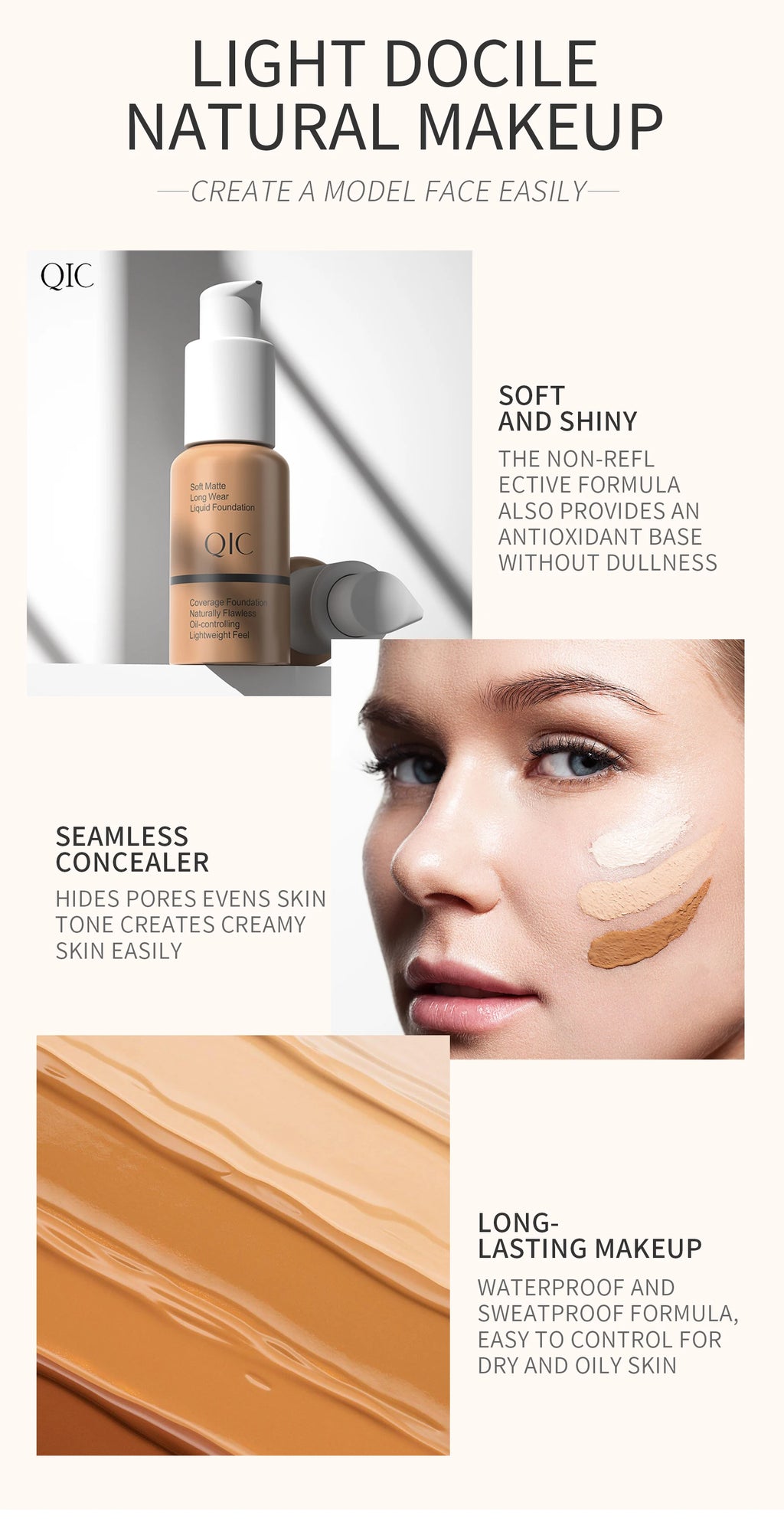 Tidesmit long lasting matte liquid foundation with oil control and waterproof formula for a flawless face makeup look