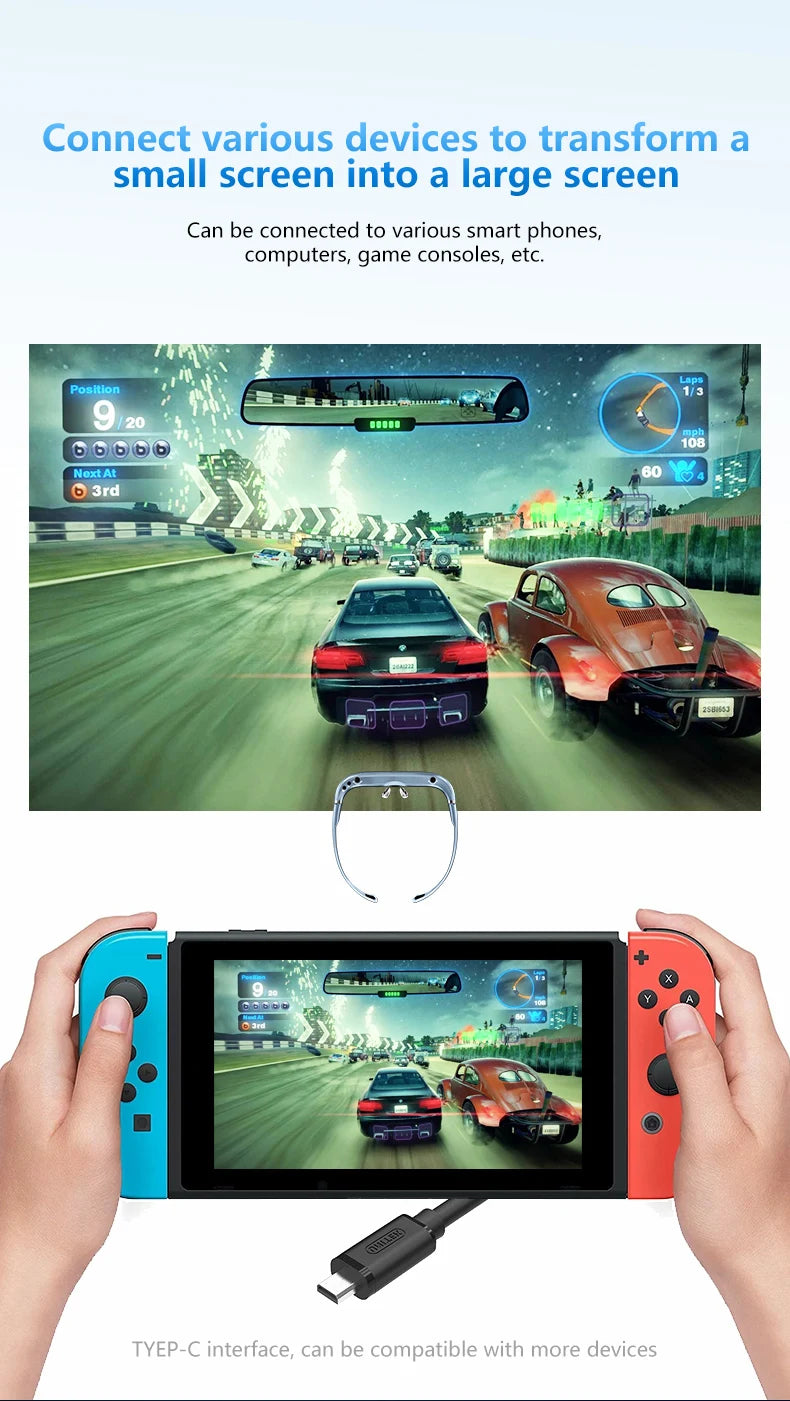 4K VR Smart Glasses with Myopic Adjustment - All-in-One 3D Headset Tidesmit