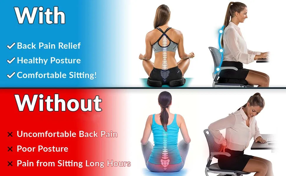 Gel Seat Cushion for Office Chair - Ergonomic Orthopedic Tidesmit Massage Cushion Tidesmit