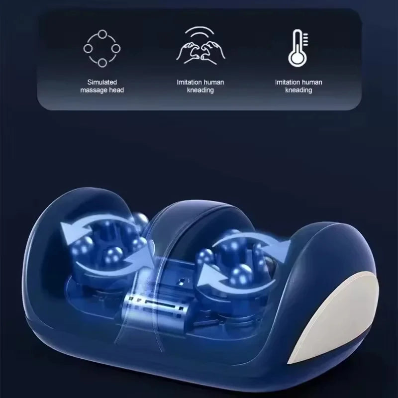 Electric Foot and Leg Massager with Heated Sole Therapy - Ivory Relaxation Treatment Tidesmit