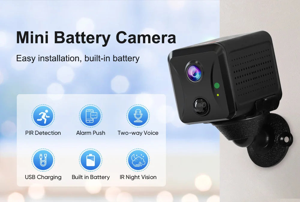 LS VISION Ubox Mini 4G Security Camera SIM Card or Wifi  HD Surveillance Camera 3800mAh Battery Low Power Voice Intercom CCTV