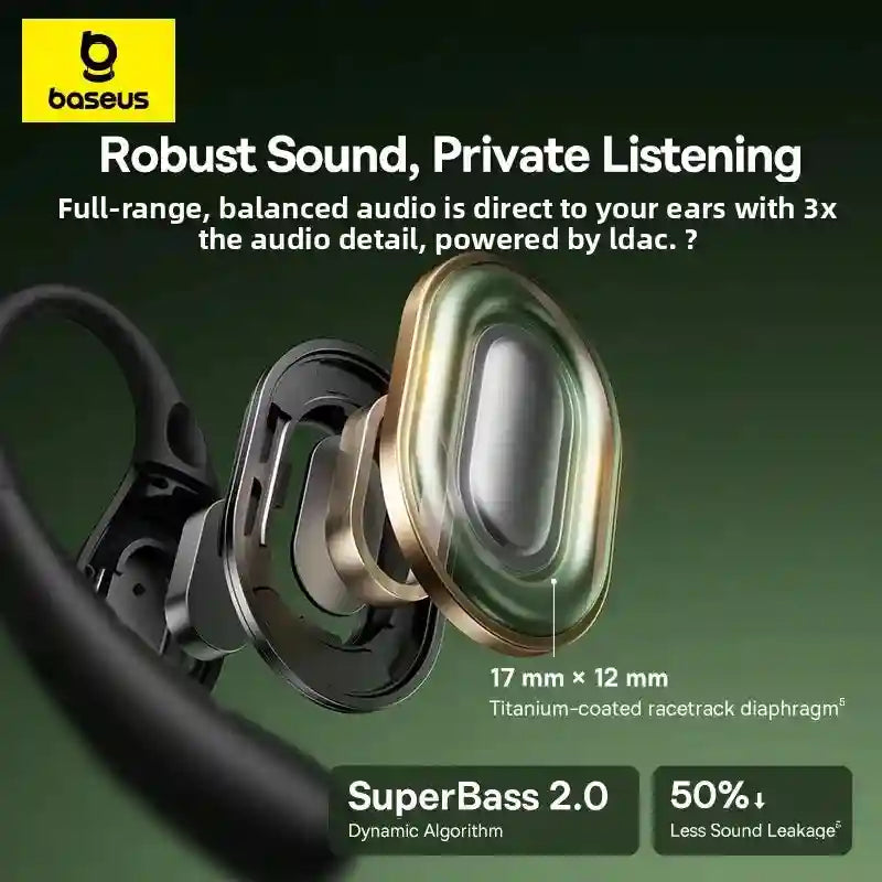 Wireless Sport Earbuds: Bluetooth 5.4 Hi-Res Open-Ear Headphones Tidesmit