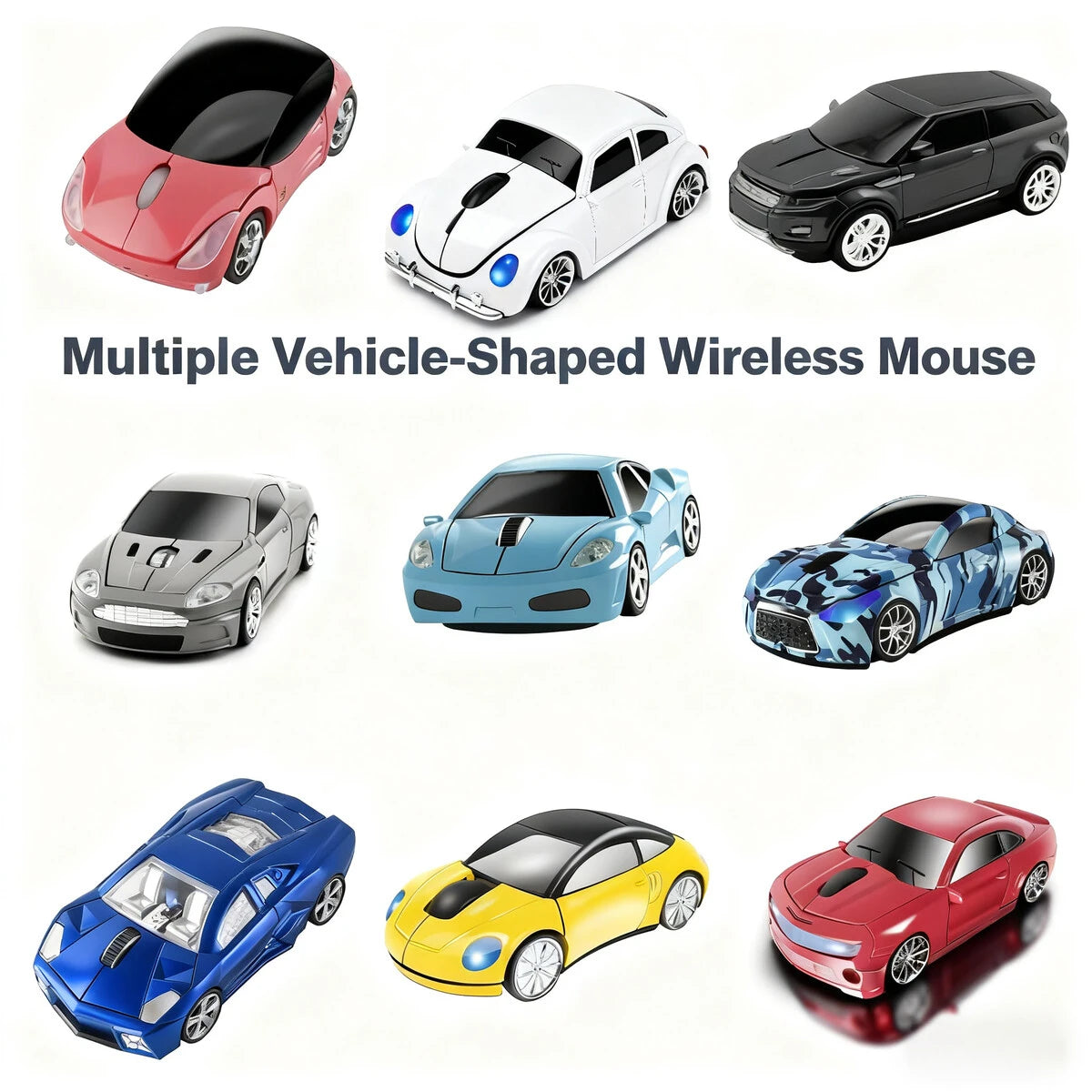 Portable Multiple Vehicle-Shaped Wireless Mouse Ergonomcis Mute Keys Optical Mause For Desktop Notebook Accessories Kids Gifts