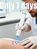 Portable white blue light wart and skin tag remover pen for painless at-home blemish and mole removal.