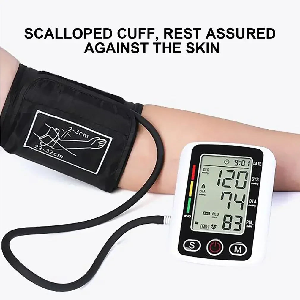 Blood Pressure Monitor Heart rate Meter Large Cuff Sphygmomanometer Health Care Portable Tonometer Digital LCD arm tensiometers