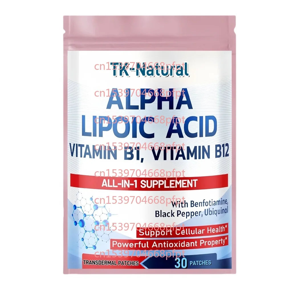 Tidesmit Alpha Lipoic Acid B1 & B12 Transdermal Patches, 30 Count for Cellular Health Support and Antioxidant Benefits.