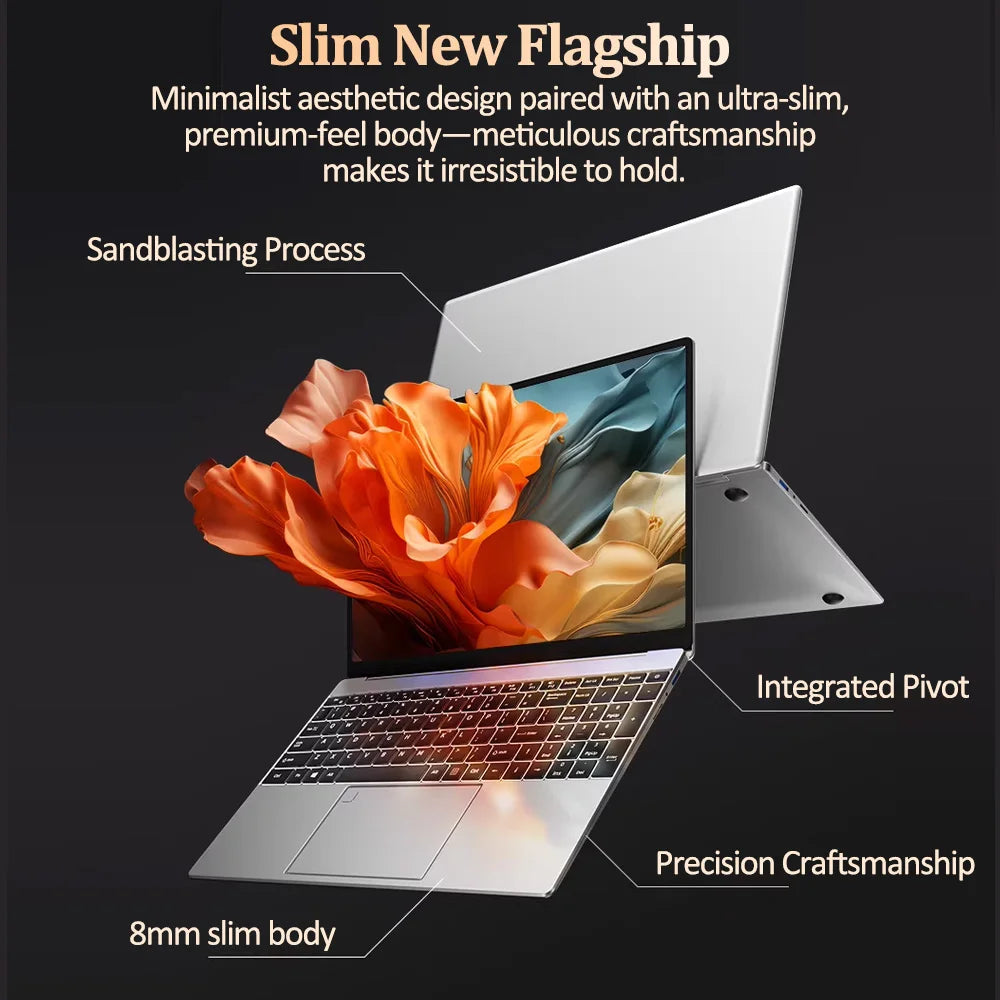Notebook 15.6 Inch Laptop Windows 11 Intel 6500Y IPS DDR3 1920*1080 8GB DDR4 RAM 256GB 512GB SSD Windows Cheap Portable computer