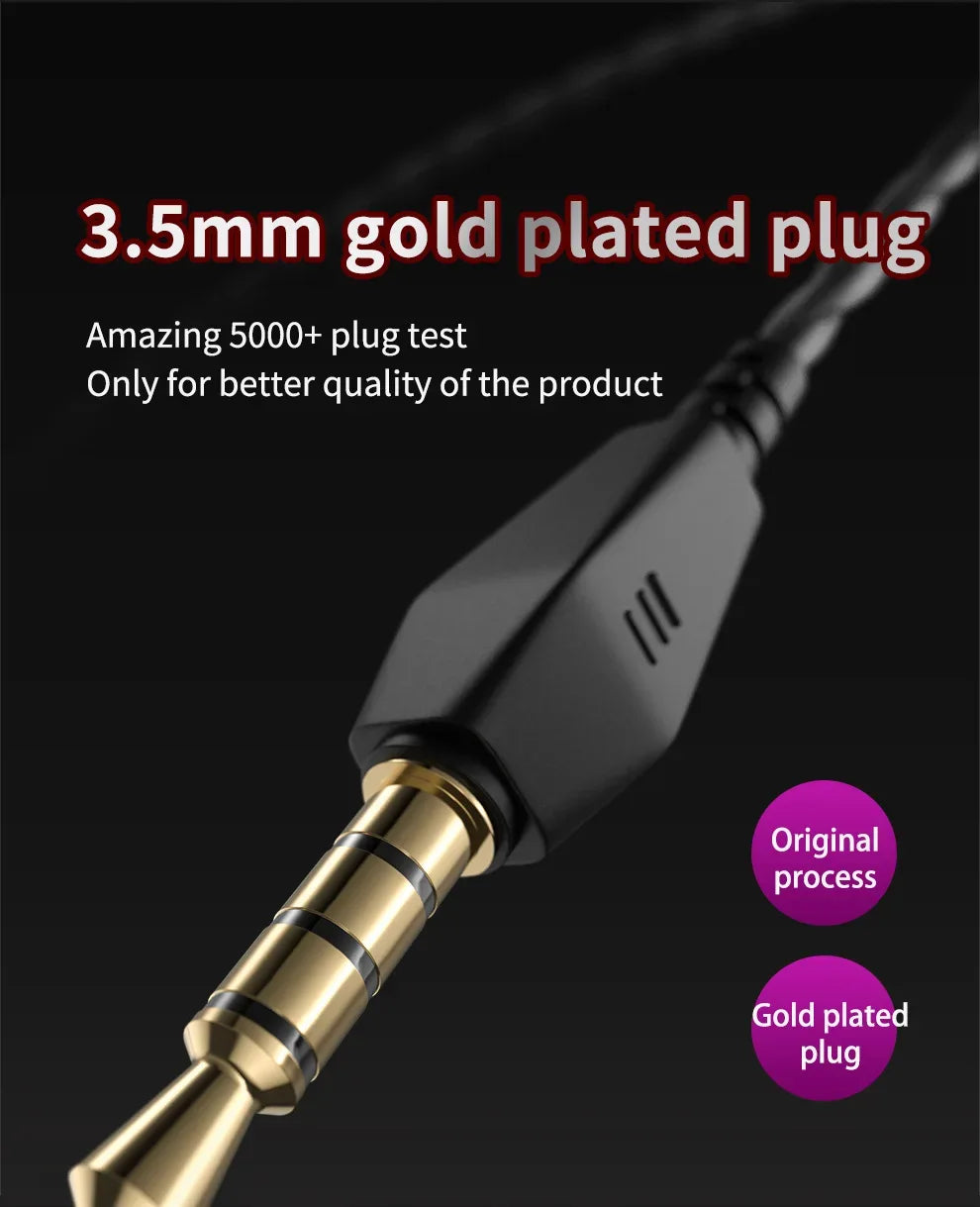 Wired In-Ear Headphones with Mic - HiFi Bass Stereo - Tidesmit Tidesmit