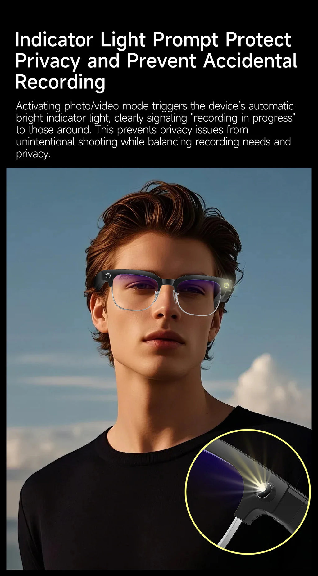 Smart Bluetooth Glasses with AI Camera and Live Translation - Tidesmit Tidesmit