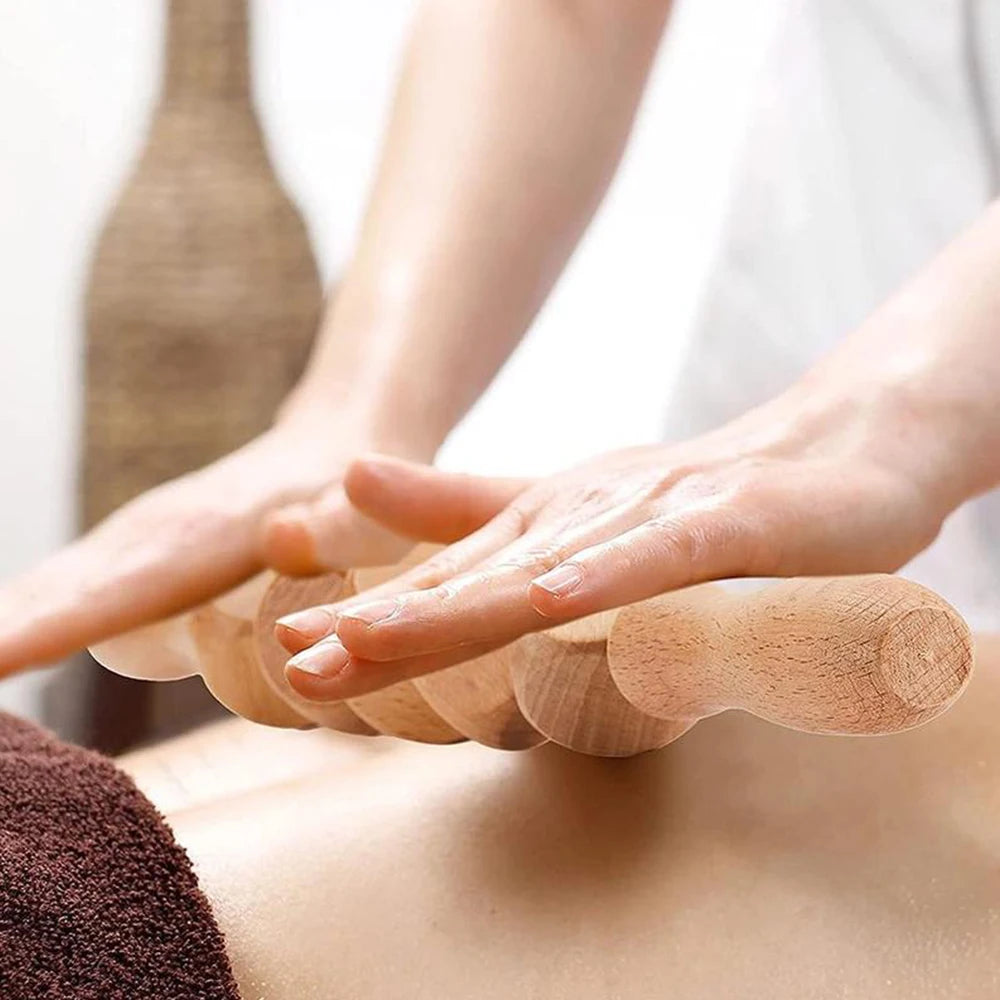 Wood Therapy Massage Tool - 6-Piece Lymphatic Drainage Recovery Set Fascia Gun Tidesmit