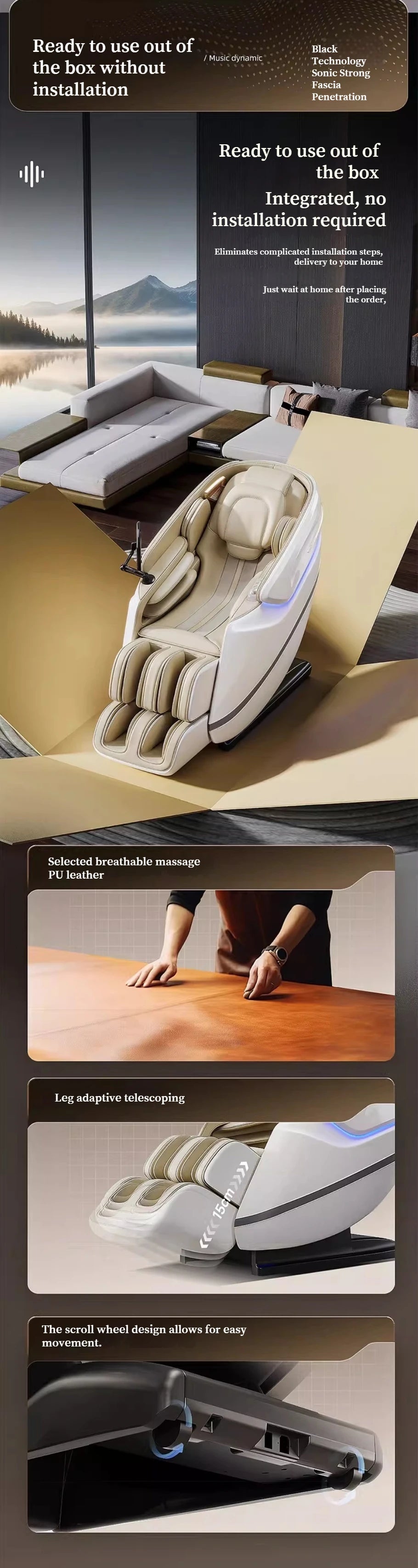 Zero Gravity SL Track Massage Chair with Heat Therapy - Tidesmit Body Shaping Massage Equipment Tidesmit