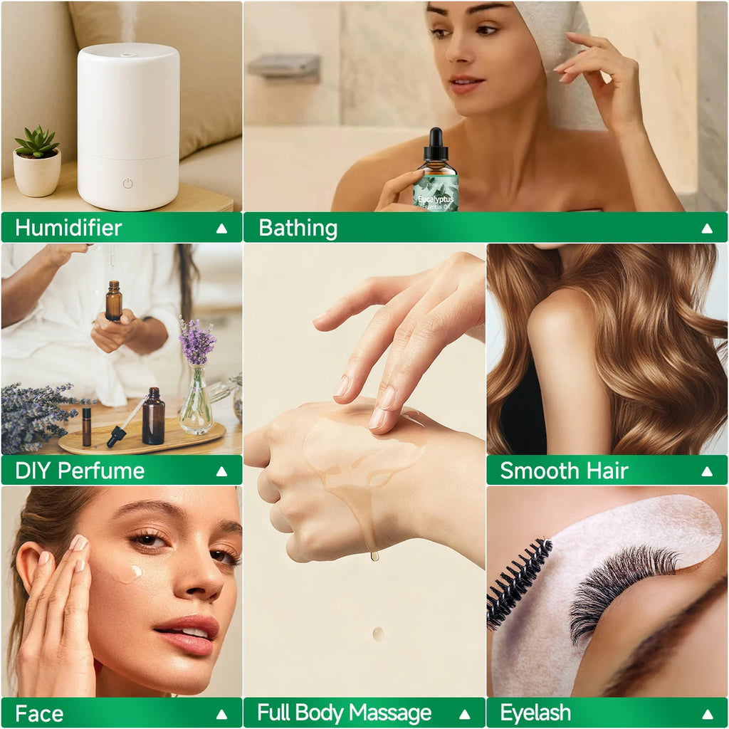 Eucalyptus essential oil natural fragrance, is suitable for body massage treatments ,hair care anddiffuser
