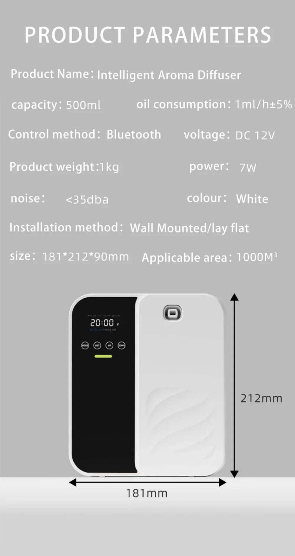 Aroma Diffuser Waterless Diffuser 1000m³ Electric Scent Machine Smell Perfume Essential Oils Air Freshener essential oil machine