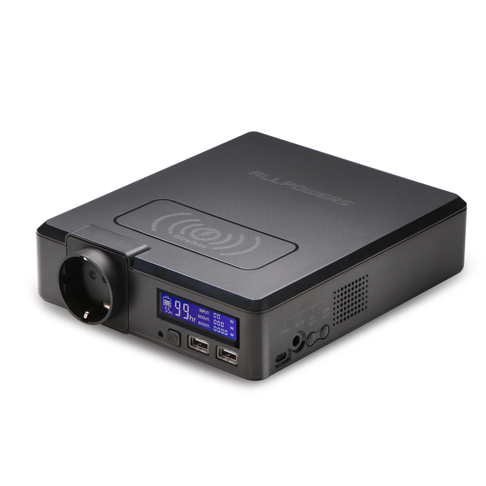 Portable Power Station 154Wh 41600mAh High-Capacity Travel Battery black Tidesmit