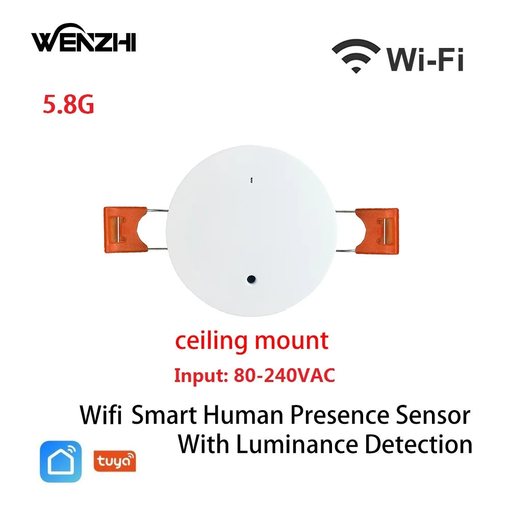 MmWave Human Presence Sensor with Luminance Detection for Smart Homes 5.8G Celling Wifi China Mainland Tidesmit