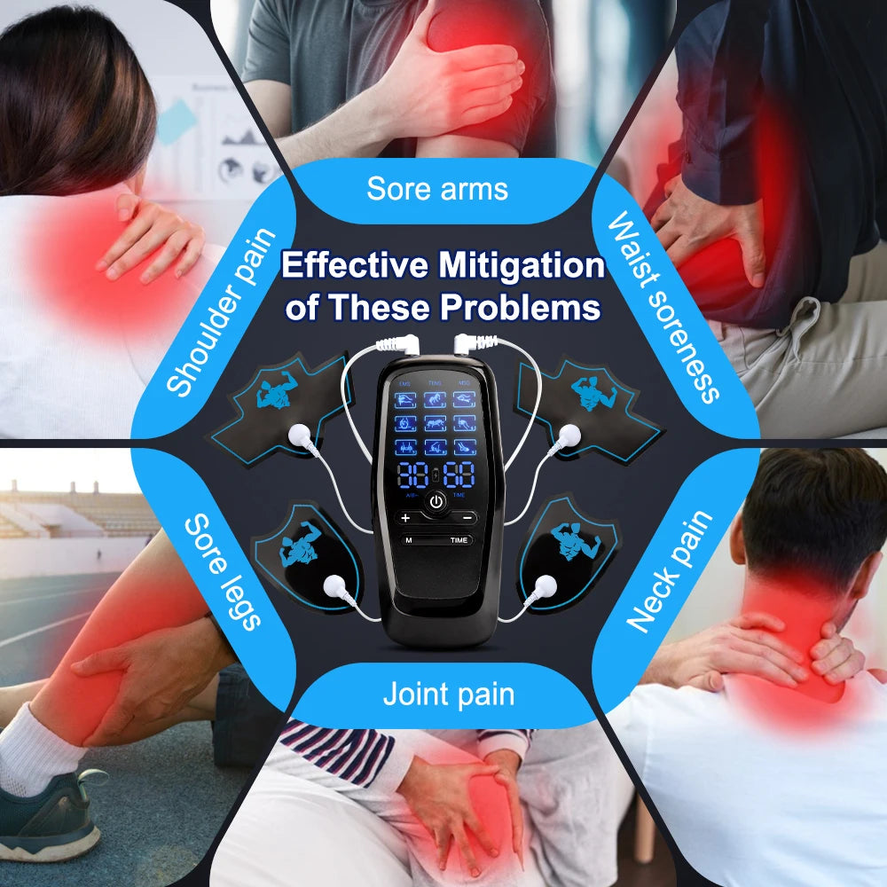 TENS Muscle Stimulator - Electric EMS Body Massager for Pain Relief Body Shaping Massage Equipment Tidesmit