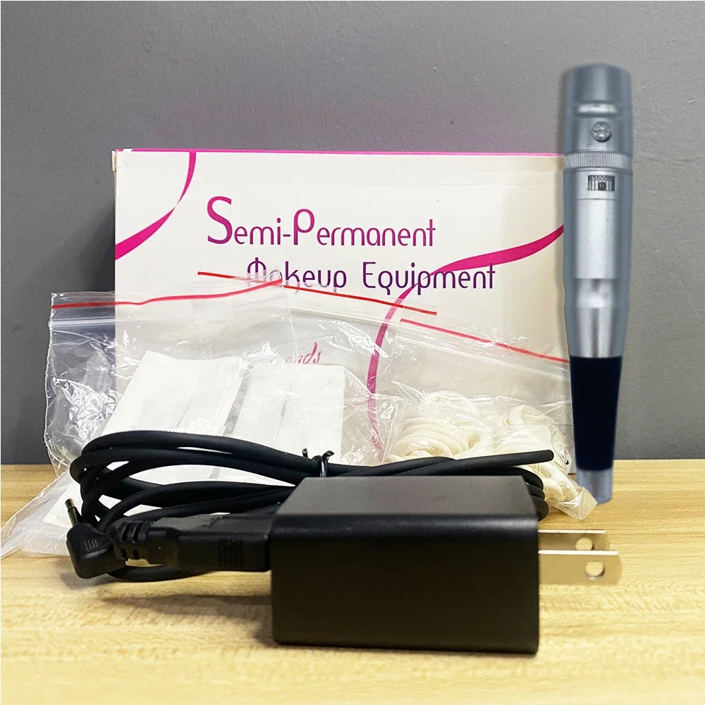 PMU Machine: Swiss Motor Rotary Tattoo Pen Kit for Precise Microblading Permanent Makeup Machines Silver Tidesmit