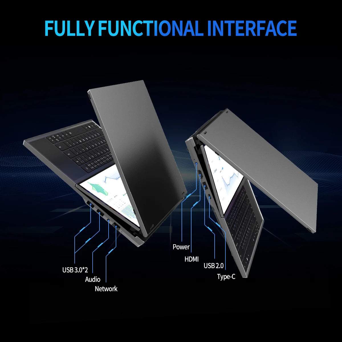 TUHUI Intel core I7-9750H Dual Screen Laptop 16 Inch Gaming Laptops 14 Inch Touch Screen 32G RAM 2TB SSD Notebook Win11 Computer