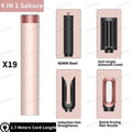 SenCiciMen 4-in-1 Sakura hair styler set with curling barrel, hot air brush, dryer nozzle, and straightener tool.