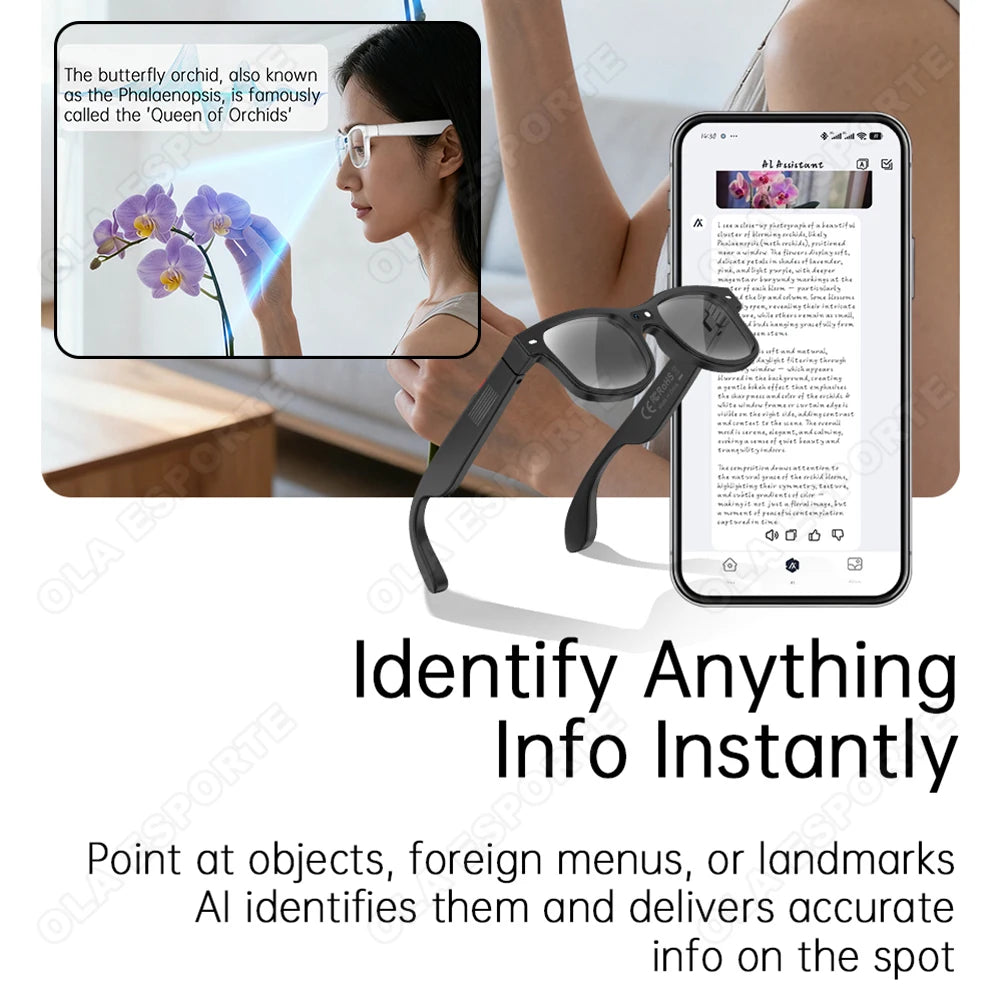 Smart Glasses with AI Voice Translation & Integrated Camera | Tidesmit Tidesmit