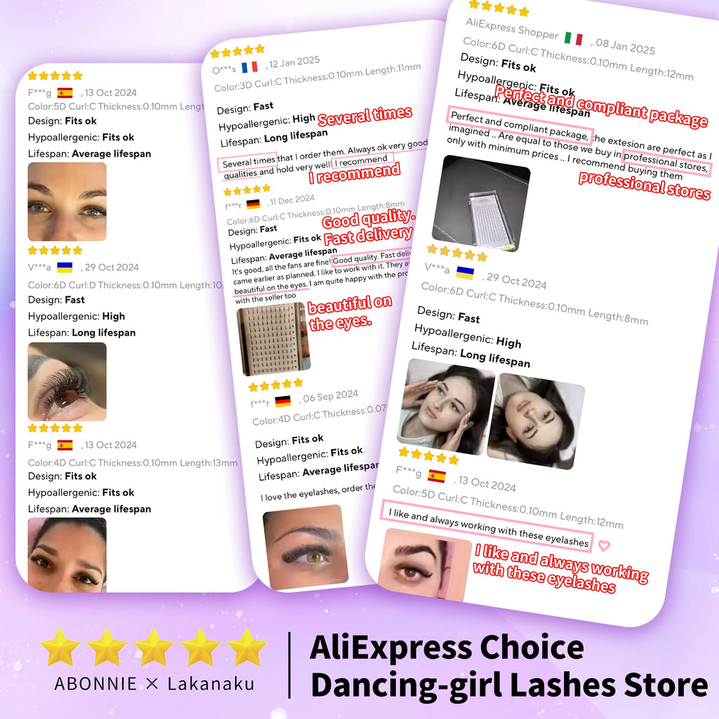 Russian Volume Eyelash Extensions 5D-6D | Matte Soft False Lashes False Eyelashes Tidesmit