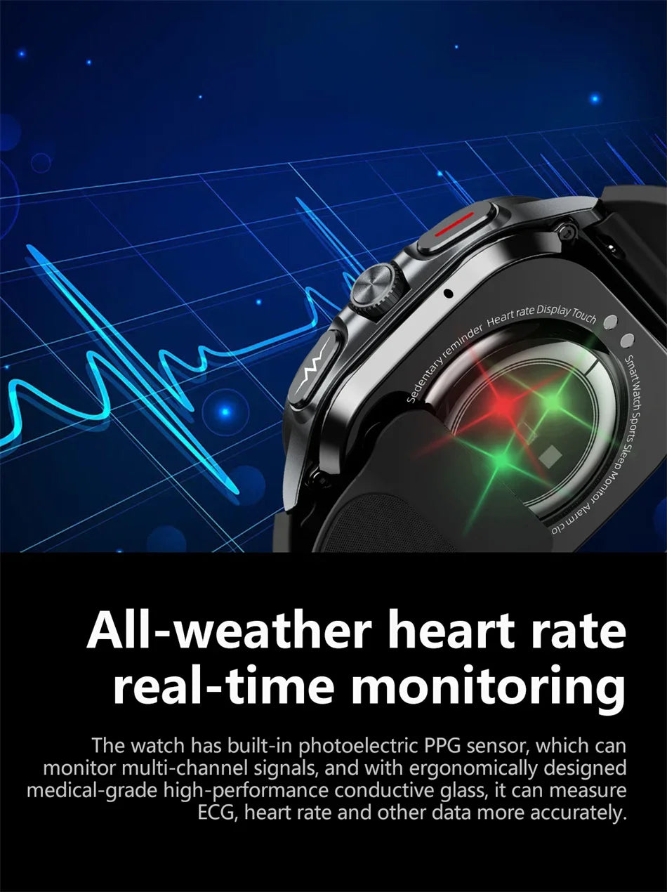 HY Digital Airbag Smartwatch for Huawei, Air Pump True Accurately Blood Pressure Watches Uric Acid Blood Lipids Health Watch Men