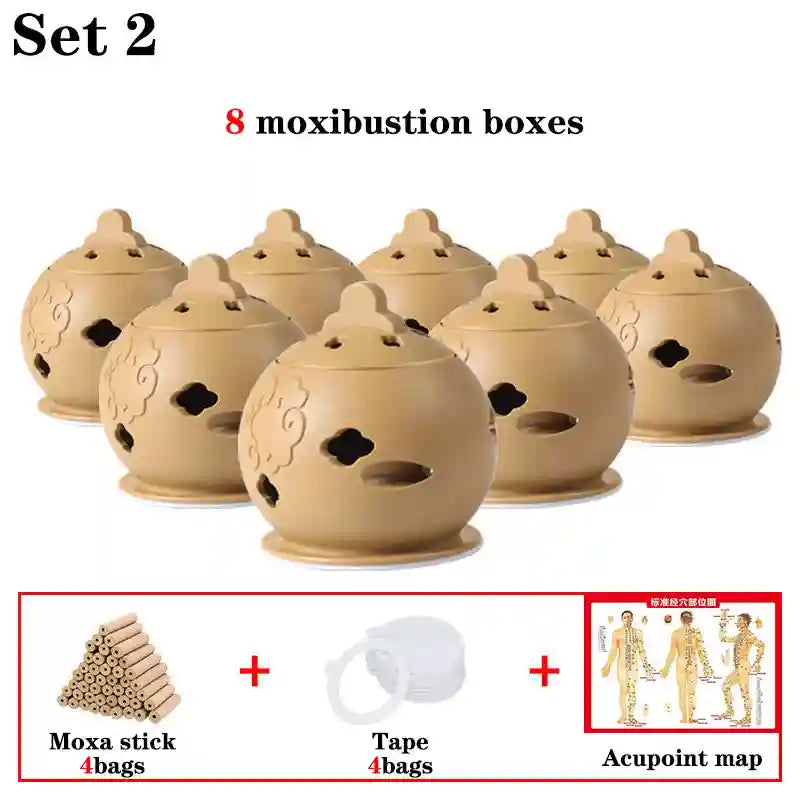Portable Thermal Moxibustion Pot for Targeted Muscle Relief - Tidesmit Massage Roller Set 2 Tidesmit