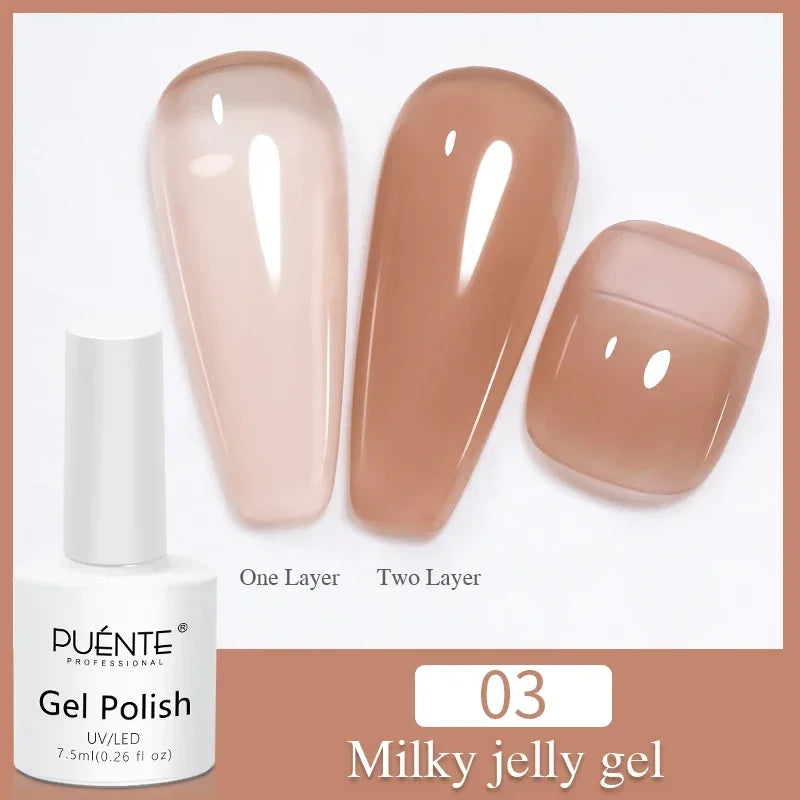 3D Sculpture Gel Nail Polish 15ml - Professional Soak Off Formula Permanent Makeup Machines milky jelly gel 03 Tidesmit