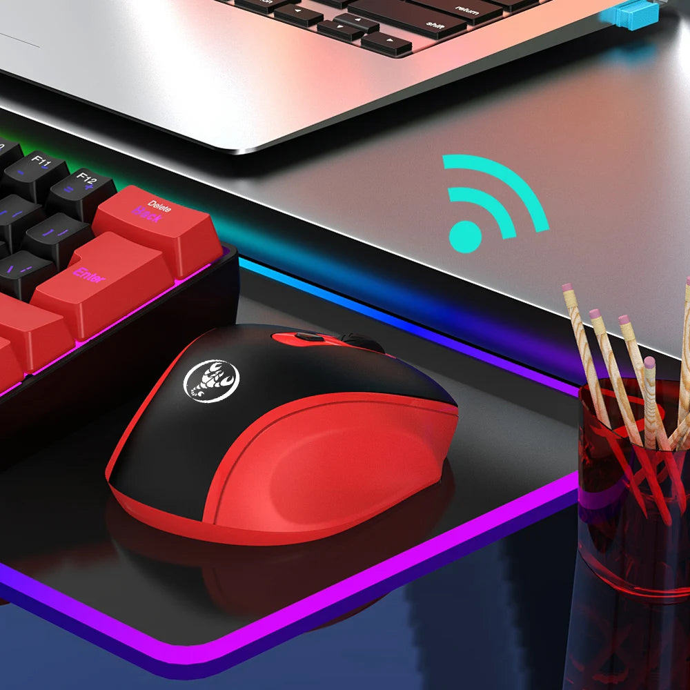 HXSJ Ergonomic 2.4G Wireless Gaming Mouse - Optical, 3-Level Adjustable Resolution, Comfortable Design for Laptop Desktop Mac