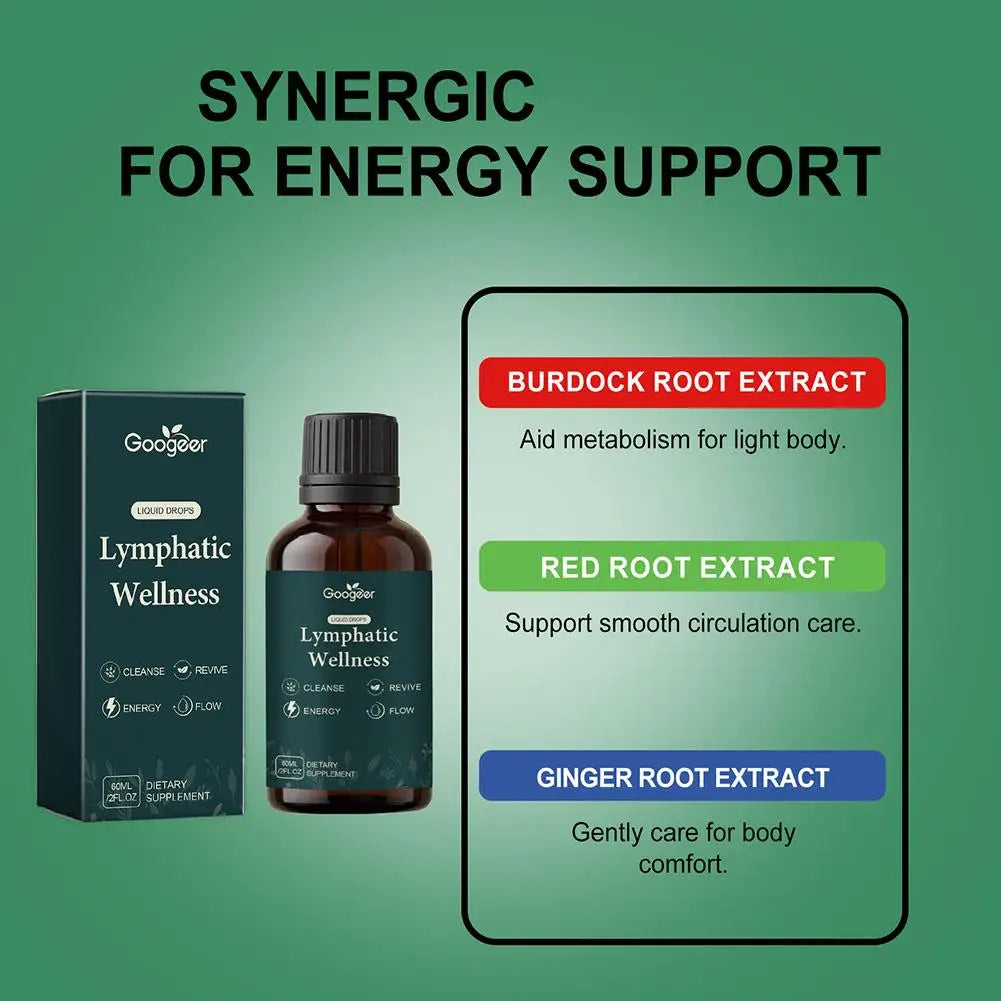 Lymphatic Drainage Drops 2000mg Herbal Blend with Elderberry Echinacea Dandelio Supports Lymphatic Drainage, Immune System