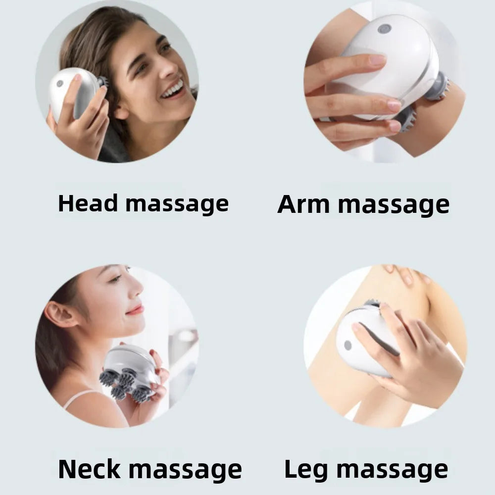 Electric Scalp Massager | Cordless Stress Relief Device for Home Spa Relaxation Treatment Tidesmit