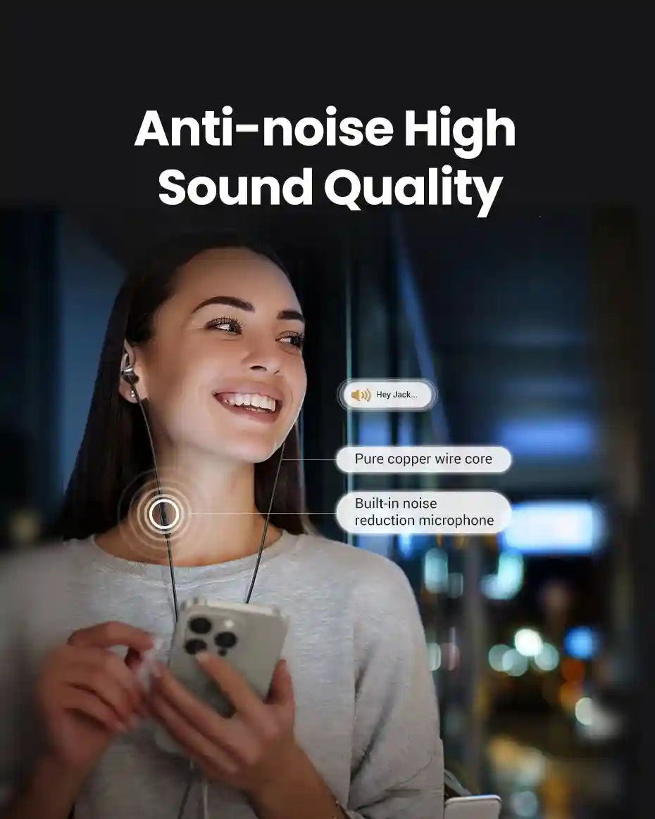 USB C Wired Earbuds with Microphone - HiFi Stereo In-Ear Headphones Tidesmit