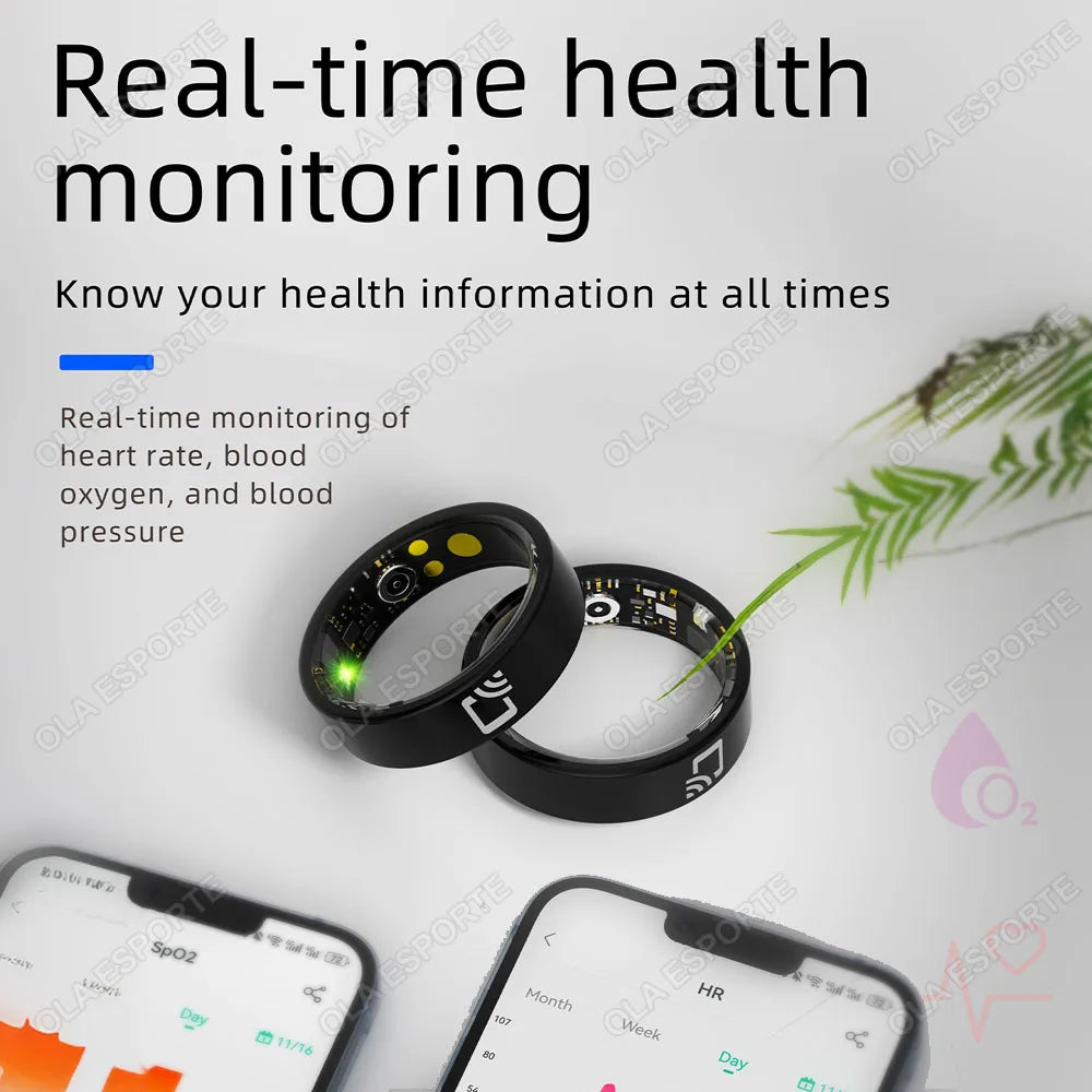 Tidesmit Smart Health Ring: NFC Fitness Tracker & Heart Rate Monitor Tidesmit