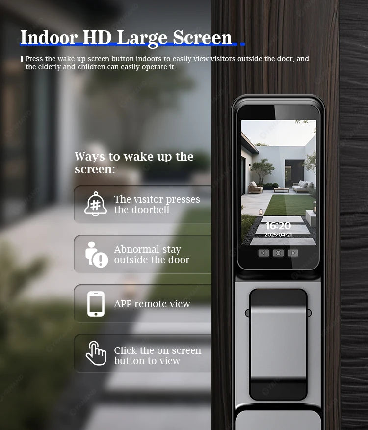 Tuya Smart Door Lock F7｜3D Face Recognition + 2K Camera + Fingerprint｜Works with Google/Alexa/Security Camera