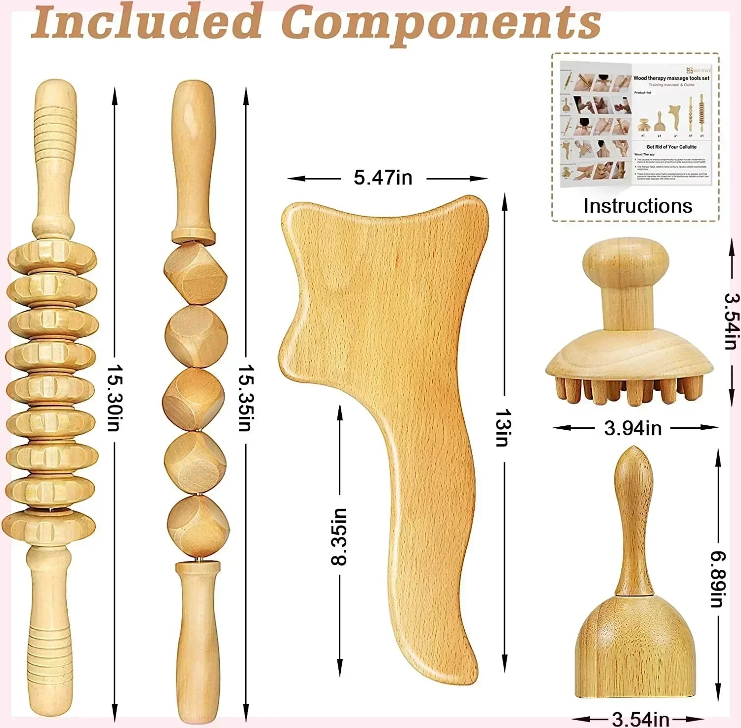 Wood Therapy Massage Roller for Body Contouring and Cellulite Reduction Body Shaping Massage Equipment Tidesmit