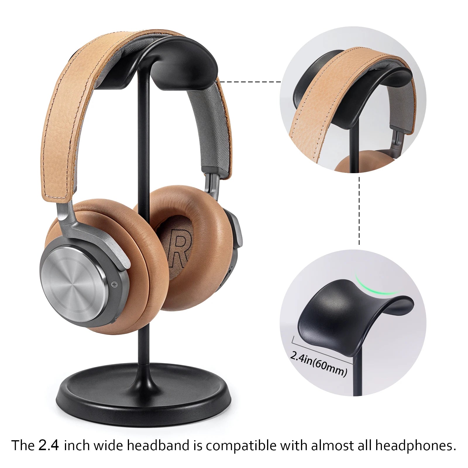 Curved Headphone Stand & Storage Tray for Over-Ear Headphones Tidesmit