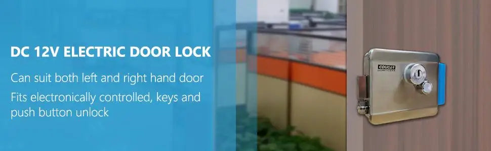 Electric Electronic Door Lock DC 12V Stainless Steel E-lock Support Wooden Glass Metal Door for Video Door Access Control