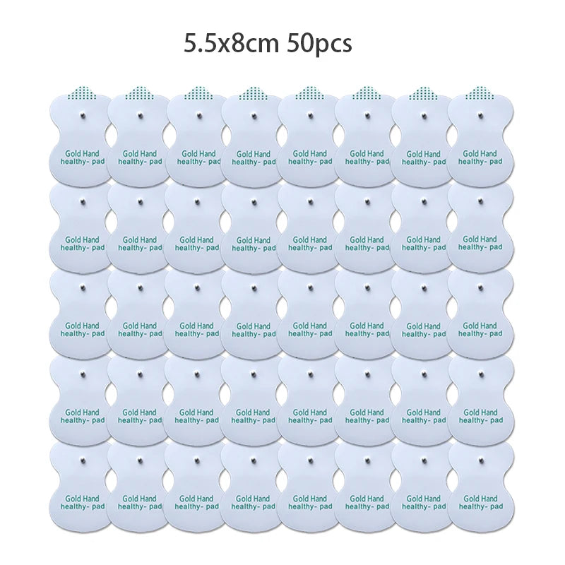 TENS Electrode Pads - Reusable Gel Pads for Electric Massager (50pcs) Back Massage Instrument 50pcs 5.5x8cm Tidesmit