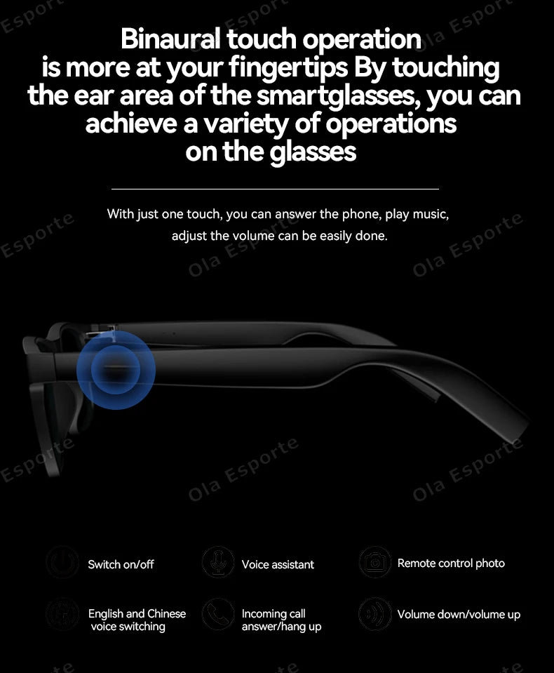 Smart Bluetooth Sunglasses with Spatial Audio and Wireless Connectivity Tidesmit
