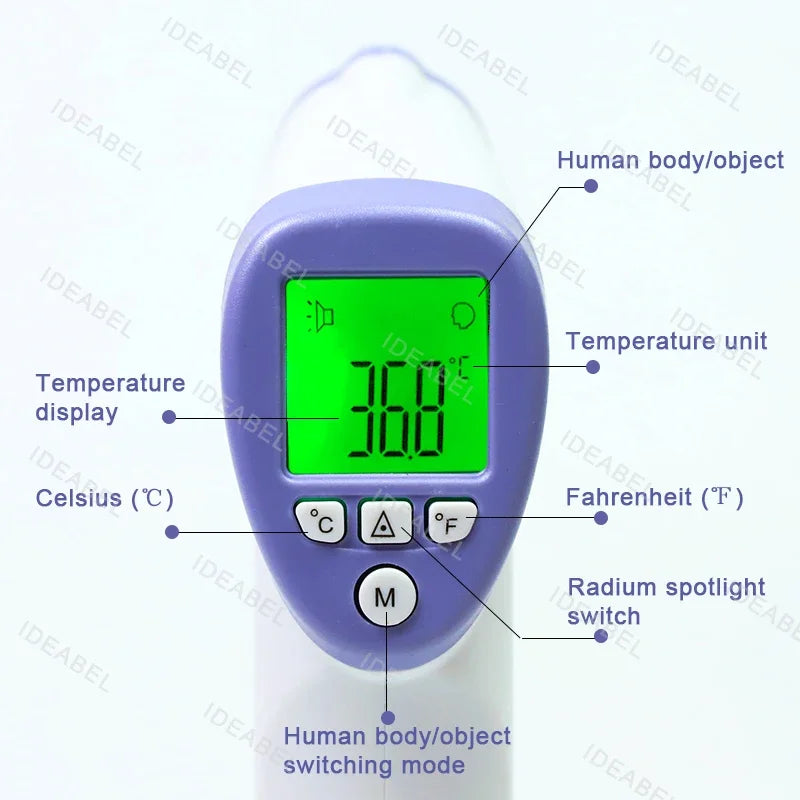 Wrist Blood Pressure Monitor LED Rechargeable English Voice Broadcast Tonometer BP Monitor Forehead Digital Thermometer