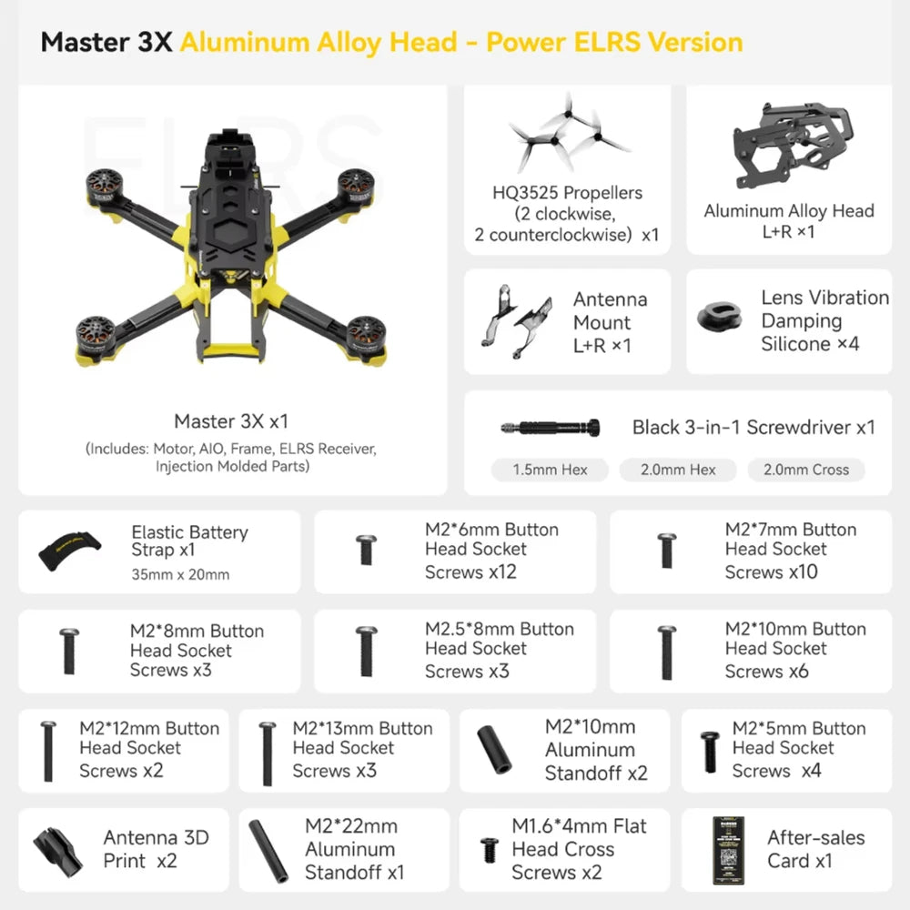 SpeedyBee Master 3X Racing Drone - O4 Pro ELRS Digital FPV Quad ELRS Aluminum Head Tidesmit