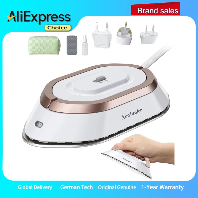 Tidesmit 300W mini dual-voltage electric travel iron and clothes dryer with ceramic soleplate for wrinkle removal