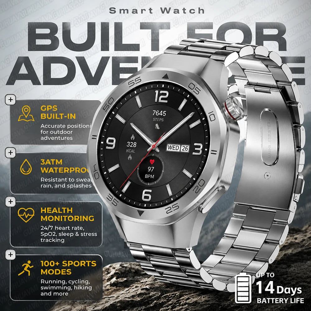2026New Original Premium Sports SmartWatch Ultra 1.53“Display Built-in GPS Compass 3ATM Waterproof Call Fitness Tracker Bracelet