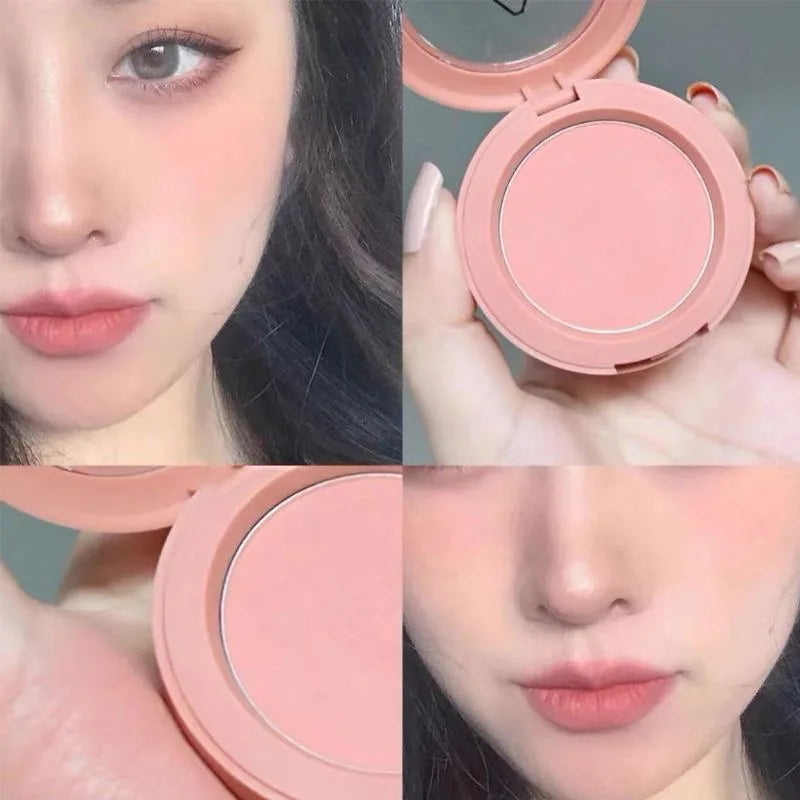 Tidesmit Herorange monochrome matte blush powder in peach orange shade soft focus texture detail view
