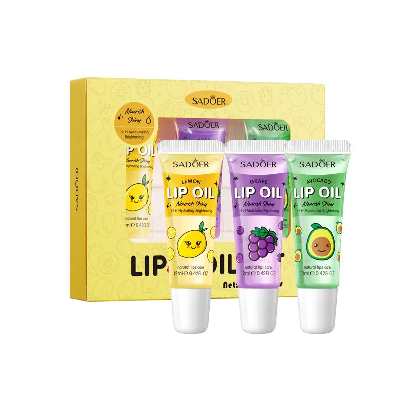Crystal Jelly Lip Oil Set - Hydrating 3-Piece Lip Treatment Lip Care A Tidesmit