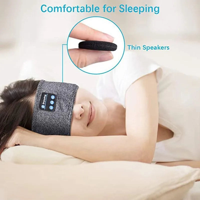 Bluetooth Sleep Headband Wireless Headphones - Breathable Fabric (Gray/Black) Tidesmit